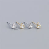 Sterling Silver Zircon Diamond Stud Earrings for Women