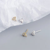 Sterling Silver Zircon Diamond Stud Earrings for Women