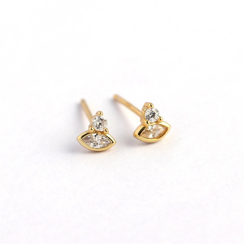 Sterling Silver Zircon Diamond Stud Earrings for Women