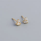 Sterling Silver Zircon Diamond Stud Earrings for Women