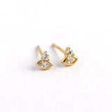 Sterling Silver Zircon Diamond Stud Earrings for Women