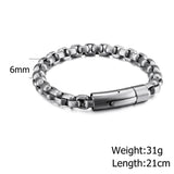 Eyeyoyo Men Chain Bracelet Stainless Steel Button Neutral