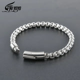 Eyeyoyo Men Chain Bracelet Stainless Steel Button Neutral