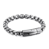 Eyeyoyo Men Chain Bracelet Stainless Steel Button Neutral