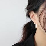 925 Silver Oval Hoop Earrings for Girls