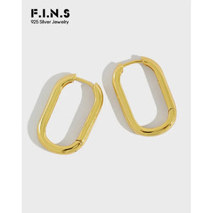 925 Silver Oval Hoop Earrings for Girls