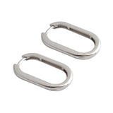 925 Silver Oval Hoop Earrings for Girls