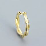 925 Silver Twist Hoop Earrings Geometric Circle Piercing Ear Fine Jewelry