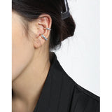 1PC 925 Sterling Silver Irregular Stackable Thick Rock Punk Clips Earring