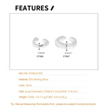1PC 925 Sterling Silver Irregular Stackable Thick Rock Punk Clips Earring