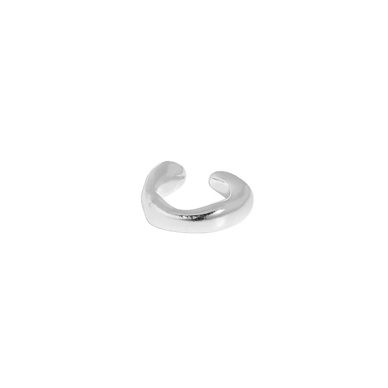 1PC 925 Sterling Silver Irregular Stackable Thick Rock Punk Clips Earring
