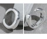 1PC 925 Sterling Silver Irregular Stackable Thick Rock Punk Clips Earring