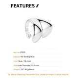 S925 Sterling Silver Double-Layer Ear Cuff Clip Wide Ear Bone Buckle