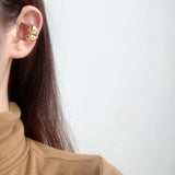 S925 Sterling Silver Double-Layer Ear Cuff Clip Wide Ear Bone Buckle