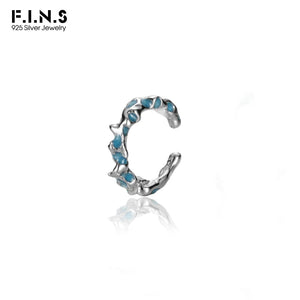 S925 Sterling Silver Drop Glazed Ear Clip Earrings