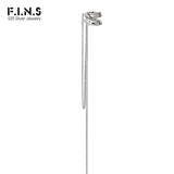 Hyperbole S925 Silver Ear Clip Double-Layer Zircon Tassel Earcuff