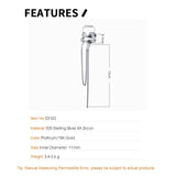Hyperbole S925 Silver Ear Clip Double-Layer Zircon Tassel Earcuff