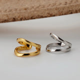 S925 Sterling Silver Double-Layer Geometric Ear Clip