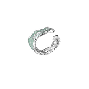 Irregular Enamel S925 Silver Ear Clip for Non Pierced Ears