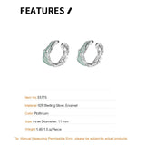 Irregular Enamel S925 Silver Ear Clip for Non Pierced Ears