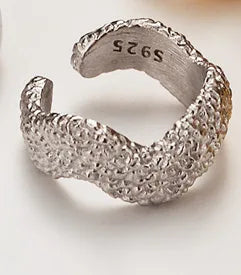 Minimalist S925 Sterling Silver Wave Ear Clip Female Ear Cuff