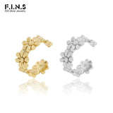 S925 Sterling Silver Flower Ear Clip for Women No Ear Holes