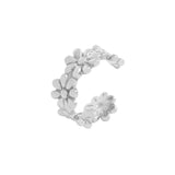 S925 Sterling Silver Flower Ear Clip for Women No Ear Holes