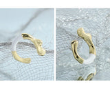 S925 Sterling Silver Ear Clip Irregular Lines Enamel Stackable Catilage Earcuff