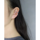 S925 Sterling Silver Ear Clip Irregular Lines Enamel Stackable Catilage Earcuff