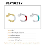 S925 Sterling Silver Ear Clip Irregular Lines Enamel Stackable Catilage Earcuff