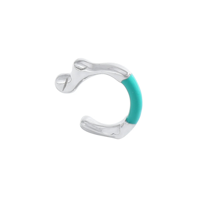 S925 Sterling Silver Ear Clip Irregular Lines Enamel Stackable Catilage Earcuff