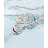 S925 Sterling Silver Ear Clip Irregular Lines Enamel Stackable Catilage Earcuff