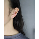 S925 Sterling Silver Ear Clip Irregular Lines Enamel Stackable Catilage Earcuff