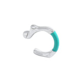 S925 Sterling Silver Ear Clip Irregular Lines Enamel Stackable Catilage Earcuff
