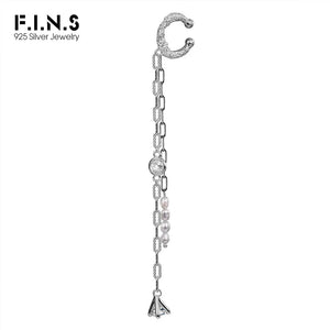 S925 Sterling Silver Tassel Chain Earrings with Zircon