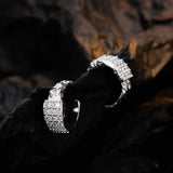 Sparkling Zircons S925 Sterling Silver Ear Clip CZ Inlaid Ear Cuffs