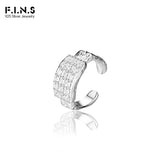 Sparkling Zircons S925 Sterling Silver Ear Clip CZ Inlaid Ear Cuffs