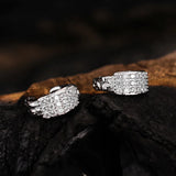 Sparkling Zircons S925 Sterling Silver Ear Clip CZ Inlaid Ear Cuffs