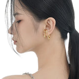 Minimalist Artistic Hyperbole S925 Silver Irregular Line Ear Clip