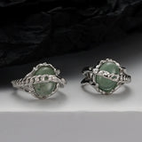 Chinese Style S925 Silver Aventurine Ear Clip