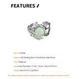 Chinese Style S925 Silver Aventurine Ear Clip