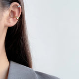 1PC 925 Sterling Silver Twisted Ear Clip No Pierced Smooth Wave Ear Cuff
