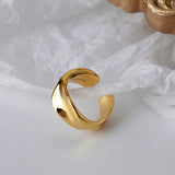 1PC 925 Sterling Silver Twisted Ear Clip No Pierced Smooth Wave Ear Cuff