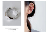 1PC 925 Sterling Silver Twisted Ear Clip No Pierced Smooth Wave Ear Cuff