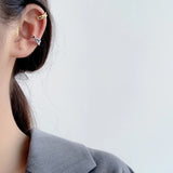 1PC 925 Sterling Silver Twisted Ear Clip No Pierced Smooth Wave Ear Cuff