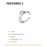 925 Silver Ear Clip Zircon Square Round Irregular Glossy Stackable Catilage