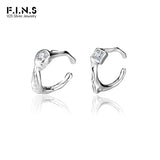 925 Silver Ear Clip Zircon Square Round Irregular Glossy Stackable Catilage