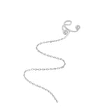 Minimalist C-Shaped Tassel Ear Cuff S925 Sterling Silver No-Pierced Ear Clip