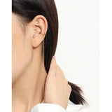 Minimalist C-Shaped Tassel Ear Cuff S925 Sterling Silver No-Pierced Ear Clip