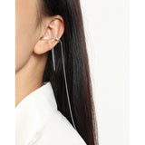 Original X-Shaped Tassel S925 Silver Ear Clip No Pierced Catilage Earcuff